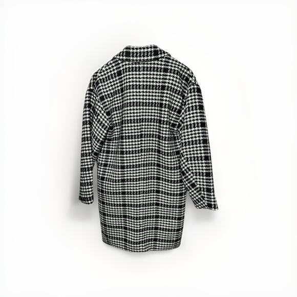 Forever 21 Plaid Black And White Button front Houndstooth Coat Women’s Med NWT - Picture 3 of 9